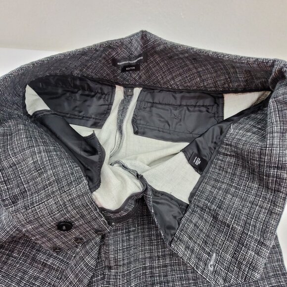 Express Design Studio Editor Capri sz 2 Cropped Pant Black Gray Patterned Cotton - Picture 10 of 13